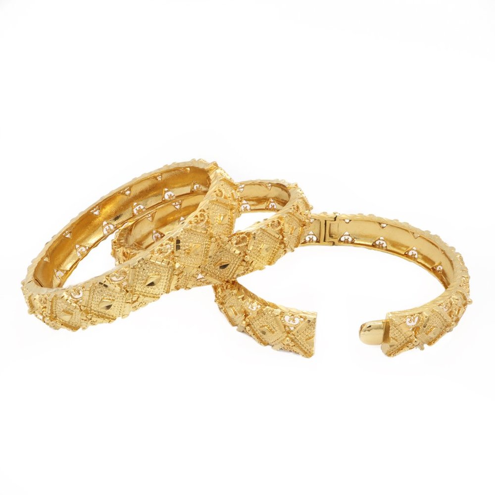 18k Real Gold Plated Arabian Bangle Bracelet Openable INDIVIDUAL/WHOLESALE